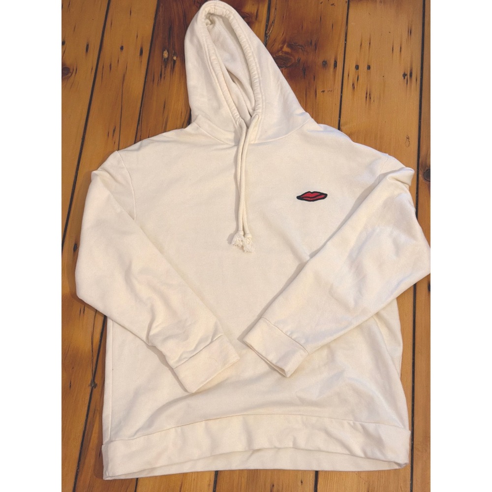 Target #takepride Cream Hoodie Small Embroidered Lips Graphic Back Sweatshirt